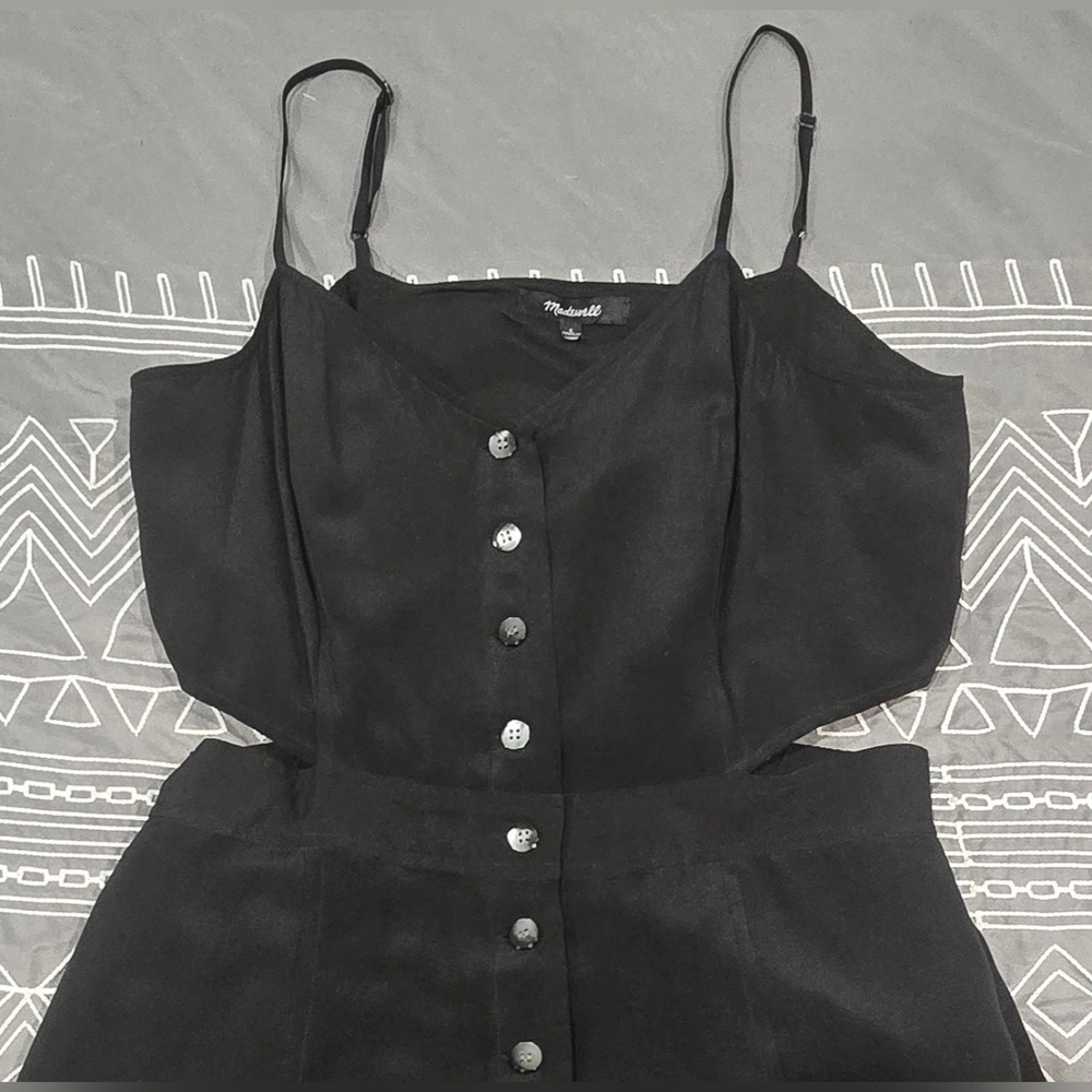 Madewell Black Silk Jumpsuit Size 4 - Picture 2 of 8